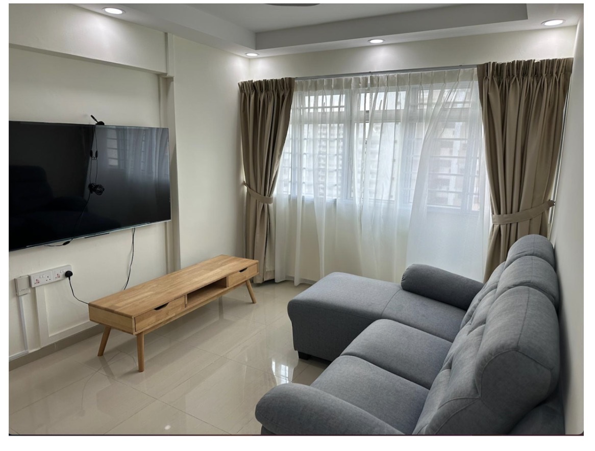 Curtain setup showing glare control solution